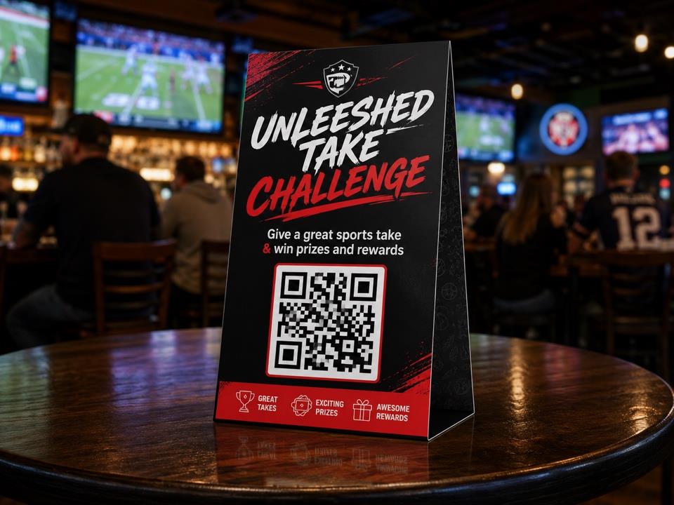 Unleeshed Take Challenge displayed at a local venue